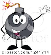 Poster, Art Print Of Happy Bomb Mascot Waving