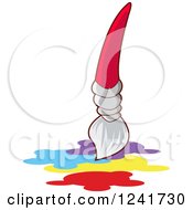 Clipart Of A Paintbrush And Different Colors Royalty Free Vector Illustration