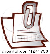 Clipart Of A Paperclip And Notes Royalty Free Vector Illustration