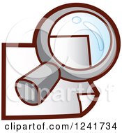Clipart Of A Magnifying Glass Searching A Document Royalty Free Vector Illustration