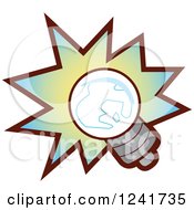 Clipart Of A Shining Lightbulb Royalty Free Vector Illustration