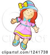 Clipart Of A Girl Doll Royalty Free Vector Illustration