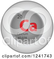 Poster, Art Print Of 3d Round Red And Silver Calcium Chemical Element Icon