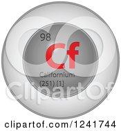 Poster, Art Print Of 3d Round Red And Silver Californium Chemical Element Icon