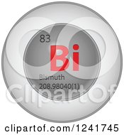 Poster, Art Print Of 3d Round Red And Silver Bismuth Chemical Element Icon