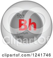 Poster, Art Print Of 3d Round Red And Silver Bohrium Chemical Element Icon
