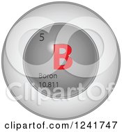 Poster, Art Print Of 3d Round Red And Silver Boron Chemical Element Icon