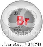 Poster, Art Print Of 3d Round Red And Silver Bromine Chemical Element Icon