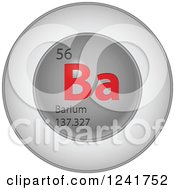 Poster, Art Print Of 3d Round Red And Silver Barium Chemical Element Icon