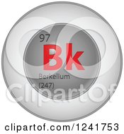 Poster, Art Print Of 3d Round Red And Silver Berkelium Chemical Element Icon