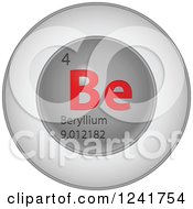 Poster, Art Print Of 3d Round Red And Silver Beryllium Chemical Element Icon