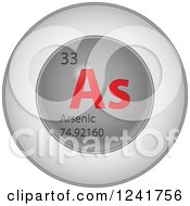 Poster, Art Print Of 3d Round Red And Silver Arsenic Chemical Element Icon