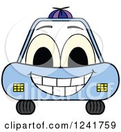 Clipart Of A Happy Blue Boy Car Royalty Free Vector Illustration