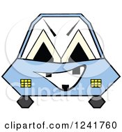 Clipart Of A Mad Blue Boy Car Royalty Free Vector Illustration by Andrei Marincas