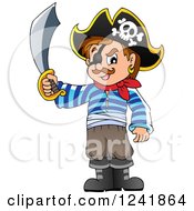 Poster, Art Print Of Male Pirate Holding Up A Sword