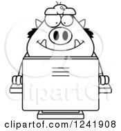 Poster, Art Print Of Black And White Chubby Happy Troll Online