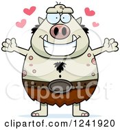 Poster, Art Print Of Chubby Troll With Open Arms And Hearts