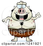 Clipart Of A Chubby Troll With An Idea Royalty Free Vector Illustration by Cory Thoman