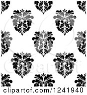 Poster, Art Print Of Seamless Black And White Damask Background Pattern 32