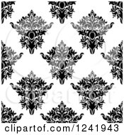 Poster, Art Print Of Seamless Black And White Damask Background Pattern 34