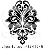 Clipart Of A Black And White Arabesque Damask Design 16 Royalty Free Vector Illustration