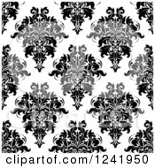 Poster, Art Print Of Seamless Black And White Damask Background Pattern 31