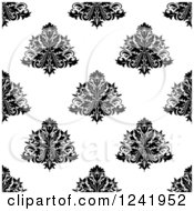 Poster, Art Print Of Seamless Black And White Damask Background Pattern 33
