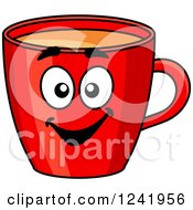 Poster, Art Print Of Smiling Red Coffee Mug Character