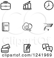 Poster, Art Print Of Black And White Business And Retail Icons