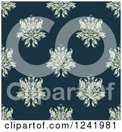 Poster, Art Print Of Seamless Green And Teal Damask Background Pattern