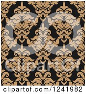 Poster, Art Print Of Seamless Brown And Tan Damask Background Pattern