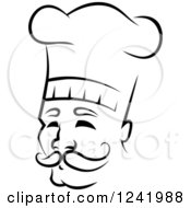 Clipart Of A Happy Black And White Male Chef Wearing A Toque Hat 24 Royalty Free Vector Illustration