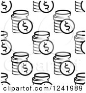 Clipart Of A Seamless Black And White Coin Background Pattern Royalty Free Vector Illustration