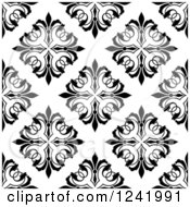Clipart Of A Seamless Black And White Ornate Background Pattern Royalty Free Vector Illustration