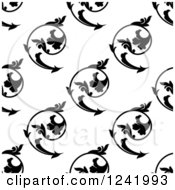 Poster, Art Print Of Seamless Black And White Swirl Floral Background Pattern
