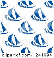 Poster, Art Print Of Seamless Sailboat Background Pattern
