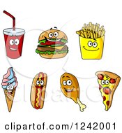 Poster, Art Print Of Happy Fast Food Characters