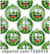 Poster, Art Print Of Seamless Background Pattern Of Happy Watermelons 3