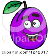 Clipart Of A Laughing Plum Royalty Free Vector Illustration