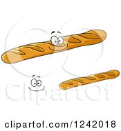 Clipart Of A Happy Baguette Bread Character Royalty Free Vector Illustration