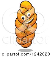 Clipart Of A Happy Plaited Poppy Seed Baguette Royalty Free Vector Illustration