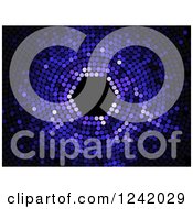 Clipart Of A Purple Dot Mosaic Circle On Black Royalty Free Vector Illustration