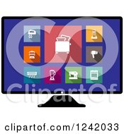 Poster, Art Print Of Computer Screen With Colorful Appliance Icons