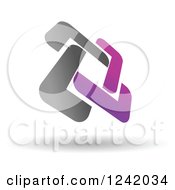 Clipart Of A Purple And Gray Windmill With A Shadow Royalty Free Vector Illustration