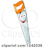Clipart Of A Happy Hand Saw Royalty Free Vector Illustration