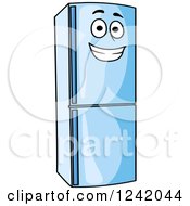 Poster, Art Print Of Happy Blue Refrigerator