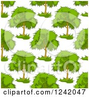 Poster, Art Print Of Seamless Lush Green Tree Background Pattern