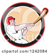 Swinging Cartoon Baseball Player Man In A Circle