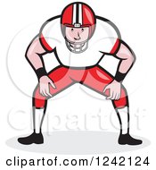 Poster, Art Print Of Cartoon American Football Player Squatting