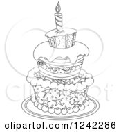 Poster, Art Print Of Black And White Patterned Birthday Cake